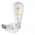 ECD Germany 4er Pack E27 LED Birne Filament 6W - AC 220-240V - 612 Lumen - 120° Abstrahlwinkel - Warmweiß 2800K - ersetzt 40W Gl