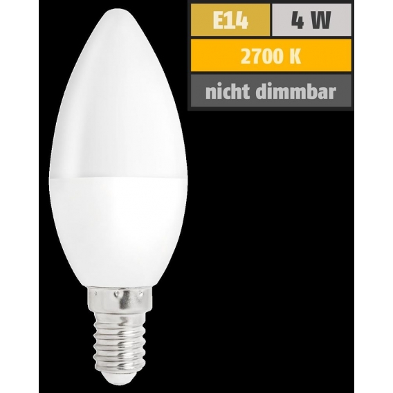 LED Kerzenlampe E14, 4W, 320lm, 2700k, warmweiß