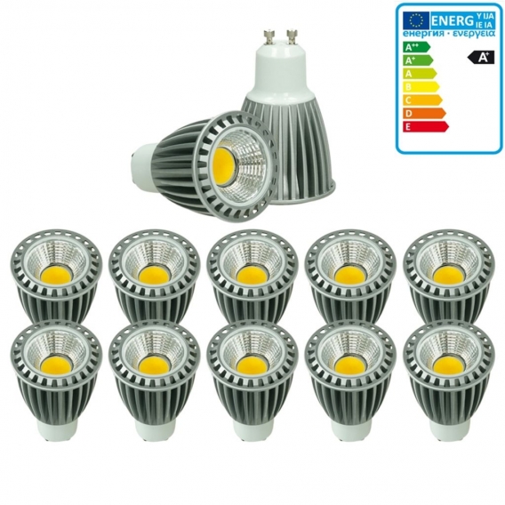 ECD Germany 10er Pack GU10 LED Spot 9W - AC 220-240V - 552 Lumen - 60° Abstrahlwinkel - Kaltweiß 6000K - ersetzt 60W Halogen - d