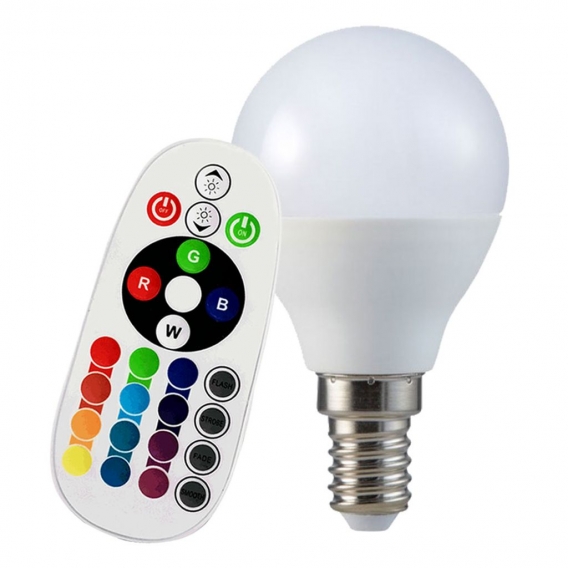 RGB LED 3,5 Watt Leuchtmittel E14, Fernbedienung, 320 Lumen VT-2234