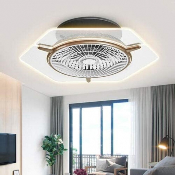 LED Deckenventilator-Deckenleuchten Fan Acryl Licht Dimmbar Fernbedienung 48W