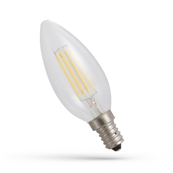 Spectrum LED Filament Leuchtmittel Kerze 6W ＝ 60W E14 klar 850lm warmweiß 2700K 300°