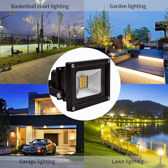 Greenmigo 20W SMD Fluter Strahler Warmweiß Schwarz Aluminium Gehäuse IP65 Wasserdicht LED Lampe Wandleuchter Flulicht Flutbeleuc