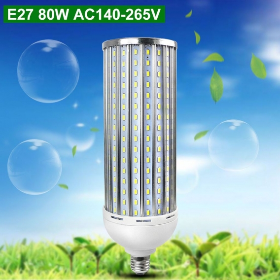 E27 80W Anti-Strobe Kaltweiß LED Mais Birne mit Aluminium Legierung AC 140-265V 320X5730 SMD