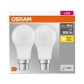 OSRAM LED-Lampe | Sockel: B22d | Warmweiß| 2700 K | 8,50 W matt | LED BASE CLASSIC A