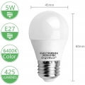 Aigostar Led E27 Kaltweiß 5W Leuchtmittel Birne Lampe 6400K 425 Lumen Abstrahlwinkel 230 Grad Tropfen Glühbirne 5er Verpackung [