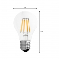 ECD Germany 4er Pack E27 LED Birne Filament 8W - AC 220-240V - 816 Lumen - 120° Abstrahlwinkel - Warmweiß 2800K - ersetzt 45W Gl