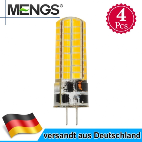 4Pcs MENGS G4 6W LED Birne Lampen Stiftsockel Leuchtmittel AC/DC 12V 560LM 72X5730 SMD Kaltweiß Silikon