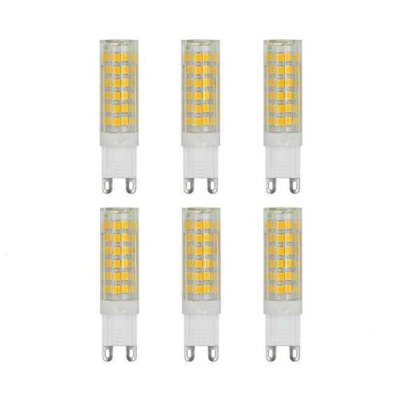 6 Stück G9 LED Lampe 7W AC 220-240V Warmweiß 3500K 75x2835 SMD Mit ACRYLIC und Keramik Mantel