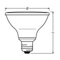 OSRAM LED Refl PAR30 E27 36° 10W 2700K 633lm dimm