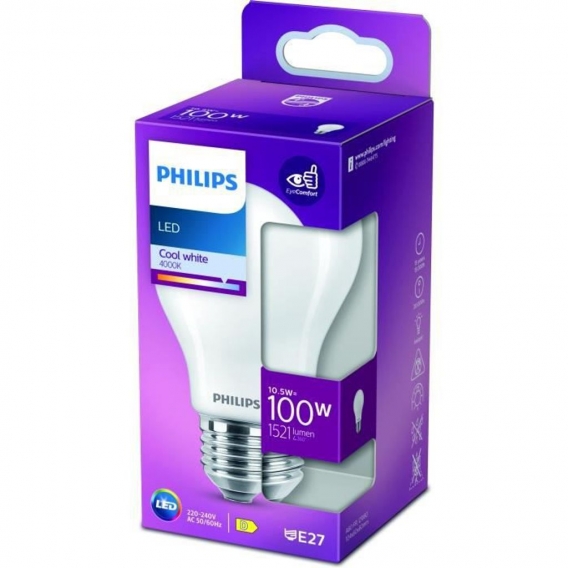 Philips LED-Lampe entspricht 100 W E27 Kaltweiß, nicht dimmbar