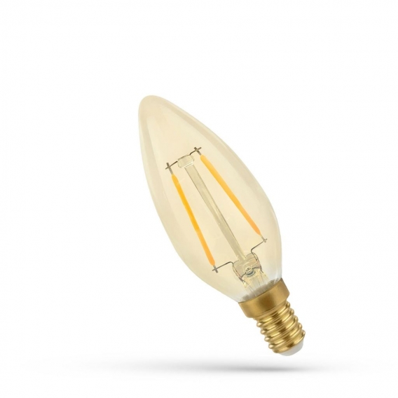 Spectrum LED Filament Kerze 2W ＝ 25W E14 klar Gold Retro Shine warmweiß 2700K