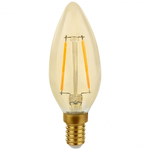 Spectrum LED Filament Kerze 2W ＝ 25W E14 klar Gold Retro Shine warmweiß 2700K