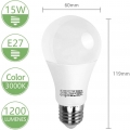 Aigostar Led E27 Warmweiss 15W Leuchtmittel Birne Lampe 3000K 1200 Lumen Abstrahlwinkel 280 Grad A60 Glühbirnen Tropfen 5 Stücke