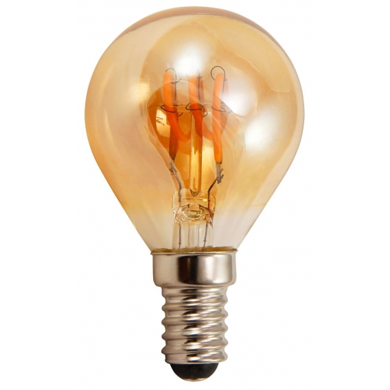 LED Filament Tropfenlampe McShine "Retro", E14, 2W, 150 lm, warmweiß, goldenes Glas