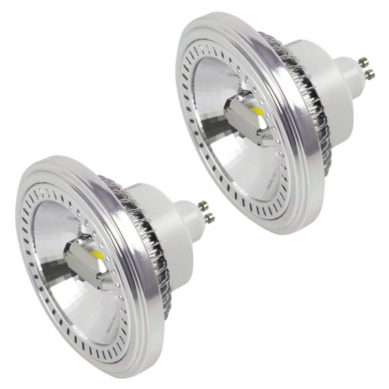 2X GU10 LED ES111 Strahler Lampe 15W LED AR111 Spot Leuchtmittel Ersatz für 120W Halogenlampen 1400lm 120° Katweiß 6000K AC 85-2