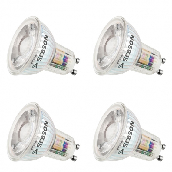 4x LED Lampen GU10 5W warmweiss RA95 flimmerfrei 230V LED Leuchtmittel SEBSON