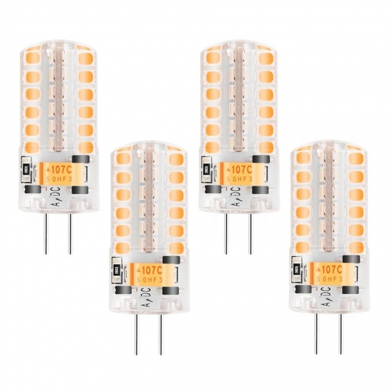 4 Stück GY6.35 LED Lampen 4W LED Birnen 3000K Warmweiß 240lm Nicht Dimmbar, AC/DC 12V LED Leuchtmittel, GY6.35 LED Glühlampe