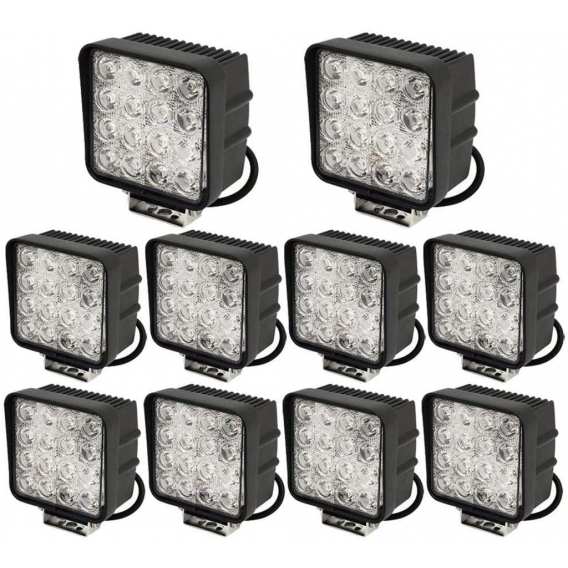 Greenmigo 10X 48W LED Lampe Scheinwerfer kaltweiß Rücklicht für KFZ Arbeitsscheinwerfer wasserfest IP67