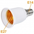 4x Lampensockel Adapter Konverter - E14 Fassung auf E27 Sockel Lampenadapter - Lampensockeladapter für LED Halogen  Lampen