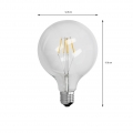 ECD Germany 4er Pack LED Filament Birne Globe E27 4W - Warmweiß 2800K - 125 mm - 403 Lumen - AC 220-240V - erstezt 20W Glühlampe