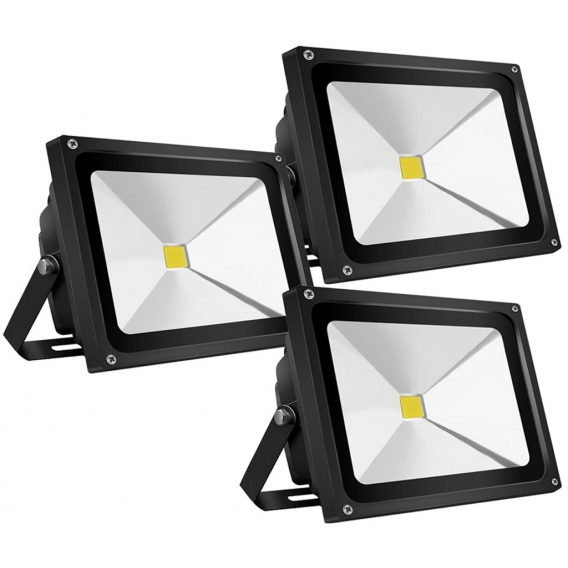 Greenmigo 3X  50W LED Lampe Fluter Scheinwerfer IP65 Kaltweiss Schwarz Aluminium Flutlicht Wasserdicht Strahler