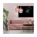 LED Hängeleuchte, silber, Glas pink , H 150 cm