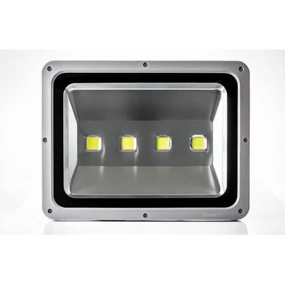 Greenmigo 200W LED Fluter Strahler Gartenlampe Kaltweiß Licht mit Silbergrau Aluminium Gehäuse Wasserdicht IP65 85-265V