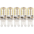 5er-Sparpack LED-Stiftsockellampe McShine "Silicia", G9, 2,3W, 180 lm, warmweiß