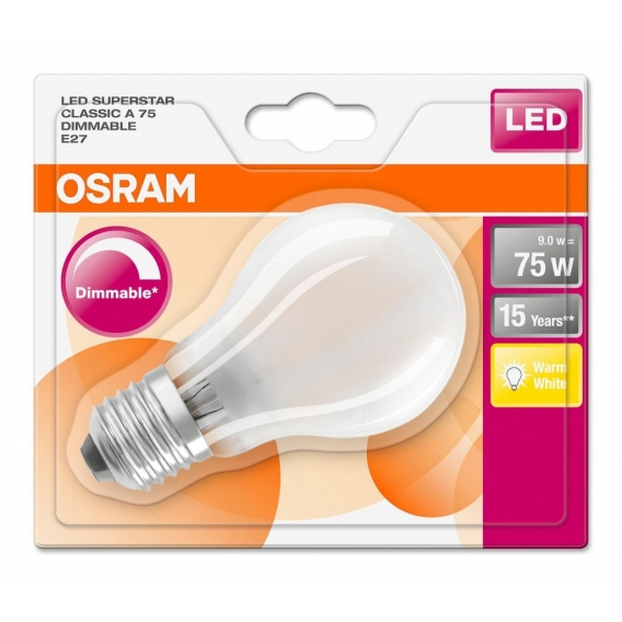 OSRAM LED SUPERSTAR CLASSIC A 75 BLI DIM Warmweiß Filament Matt E27 Glühlampe