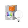 LEDVANCE Smarte LED-Lampe mit Wifi Technologie, Sockel E27, Dimmbar, RGB-Farben & Lichtfarbe änderbar, Globeform, Matt, Ersatz f