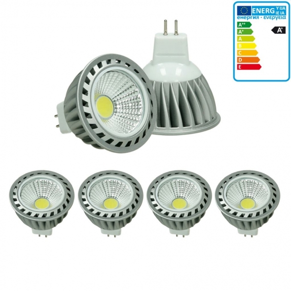 ECD Germany 4er Pack COB MR16 LED Spot 4W - 240 Lumen - 60° Abstrahlwinkel - Kaltweiß 6000K - ersetzt 20W Halogen - nicht dimmba