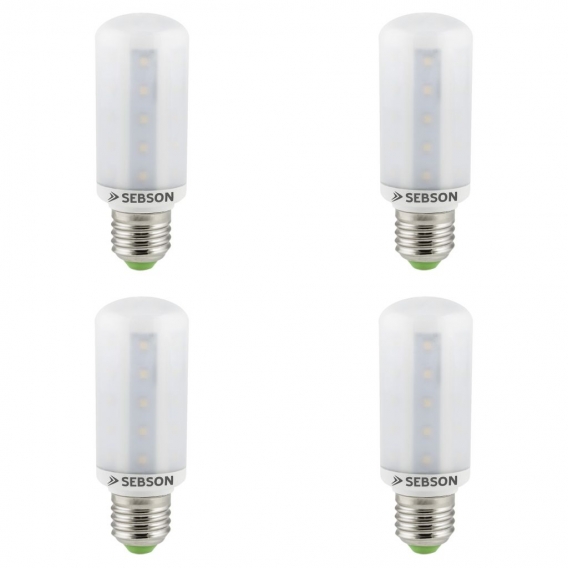 4x LED Lampe E27 8W ersetzt 60W warmweiß 3000K 230V Leuchtmittel Mais SEBSON