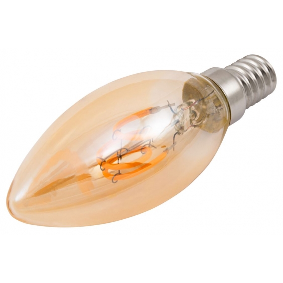 LED Filament Kerzenlampe McShine "Retro", E14, 1W, 90lm, warmweiß, goldenes Glas