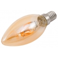 LED Filament Kerzenlampe McShine "Retro", E14, 1W, 90lm, warmweiß, goldenes Glas