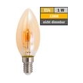 LED Filament Kerzenlampe McShine "Retro", E14, 1W, 90lm, warmweiß, goldenes Glas