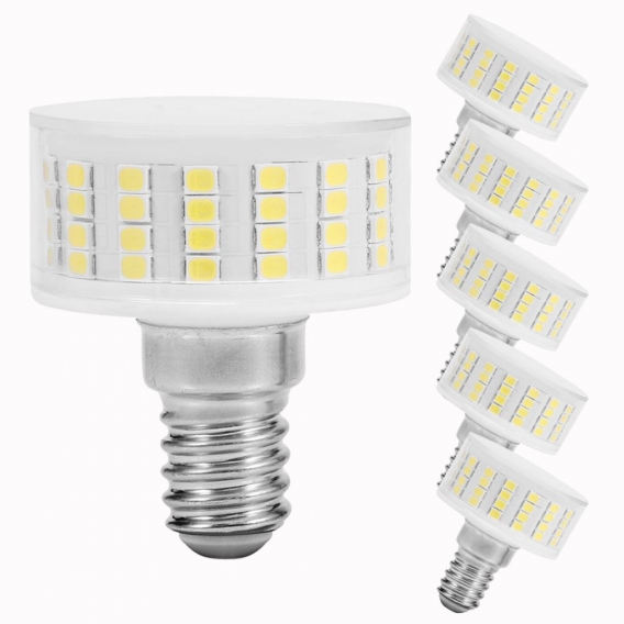 6X 9W E14 LED Glühbirne SMD2835 Kaltweiß Kein Flackern Leuchtmittel Ersatz 100W Halogen Lampe