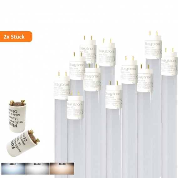 2x 150cm LED Röhre G13 T8 Leuchtstofföhre Tube / 24W Kaltweiß (6500K) 2430 Lumen 270° Abstrahlwinkel / inkl. Starter 2er Pack/ m