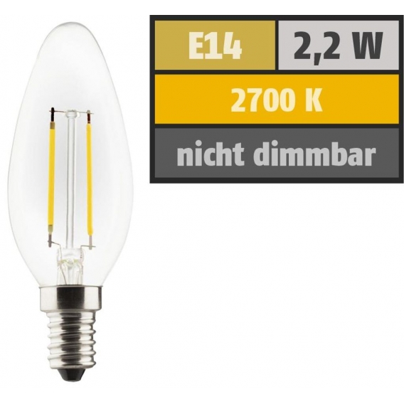 Müller-Licht LED-Kerze Retro klar 2,2W E14 250lm