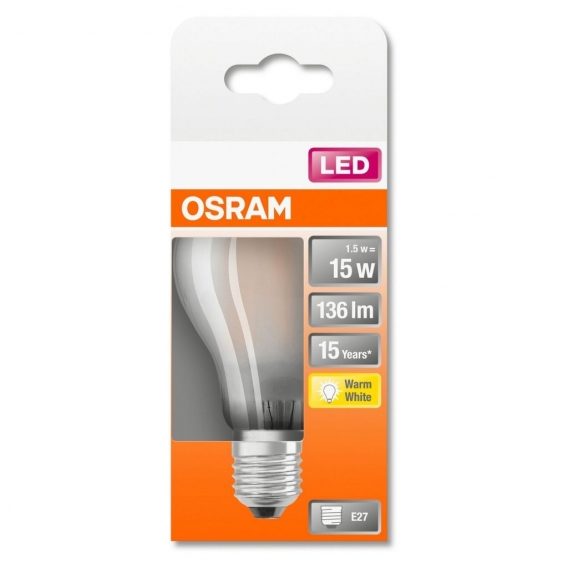 OSRAM LED STAR CLASSIC A 15 BOX Warmweiß Filament Matt E27 Glühlampe