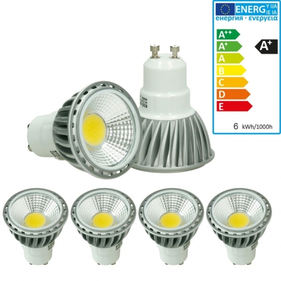 ECD Germany 4er Pack GU10 LED Spot 6W - AC 220-240V - 321 Lumen - 60° Abstrahlwinkel - Warmweiß 3000K - ersetzt 30W Halogen - di