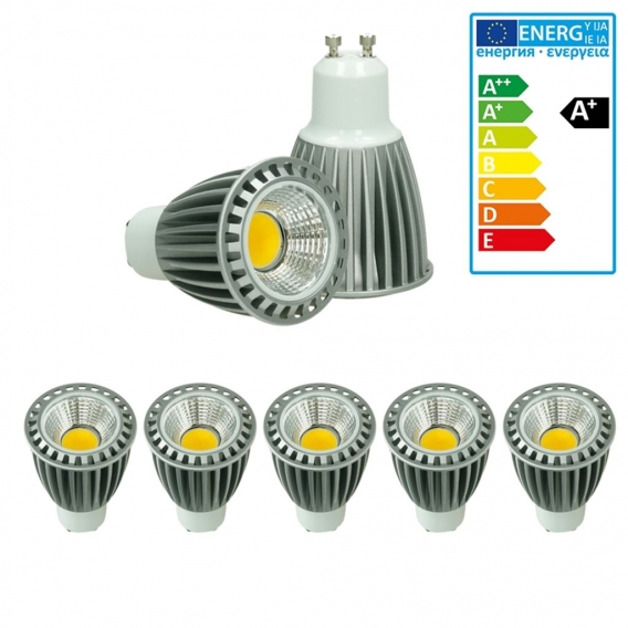 ECD Germany 5er Pack GU10 LED Spot 9W - AC 220-240V - 552 Lumen - 60° Abstrahlwinkel - Kaltweiß 6000K - ersetzt 60W Halogen - di