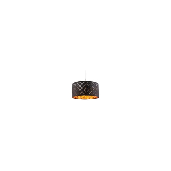 LED Hängeleuchte, Textil, schwarz, gold, 40 cm