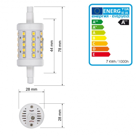 ECD Germany 10er Pack R7S LED Leuchtmittel 7W - AC 220-240V - 480 Lumen - 360° Abstrahlwinkel - Neutralweiß 4000K - ersetzt 45W 