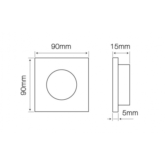 Einbaustrahler GU10 Einbaurahmen Glas Einbauleuchte Ø75mm Bohrloch inkl. GU10 Fassung für LED Leuchtmittel Silber Eckig