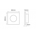 Einbaustrahler GU10 Einbaurahmen Glas Einbauleuchte Ø75mm Bohrloch inkl. GU10 Fassung für LED Leuchtmittel Silber Eckig