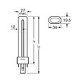 OSRAM Kompaktleuchtstofflampe DULUX S 11 Watt G23 kaltweiß (EEK A)