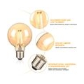 Edison Vintage Glühbirne, 4 Pcs G80 Globe Gluehbirne Vintage LED E27 4W Warmweiss Antike Filament