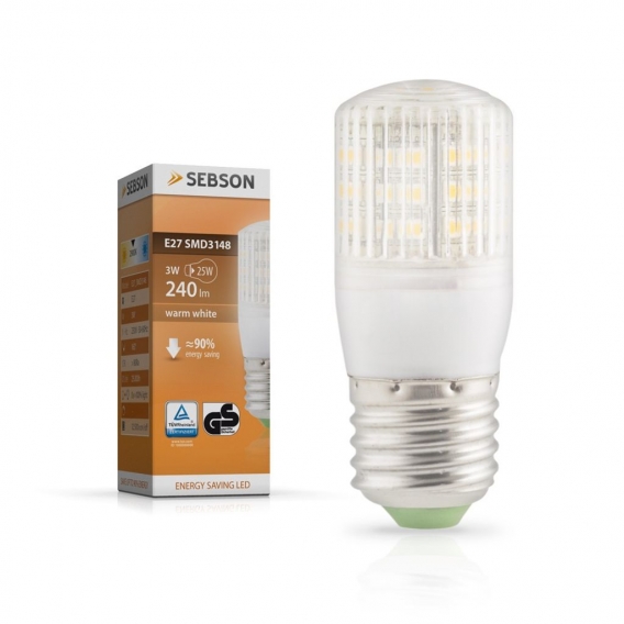 LED Lampen E27 - Leuchtmittel 3W / 25W warmweiss 2900K 240lm 280° 230V SEBSON