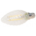 LED Filament Kerzenlampe gedreht McShine "Filed", E14, 4W, 470 lm, warmweiß, klar